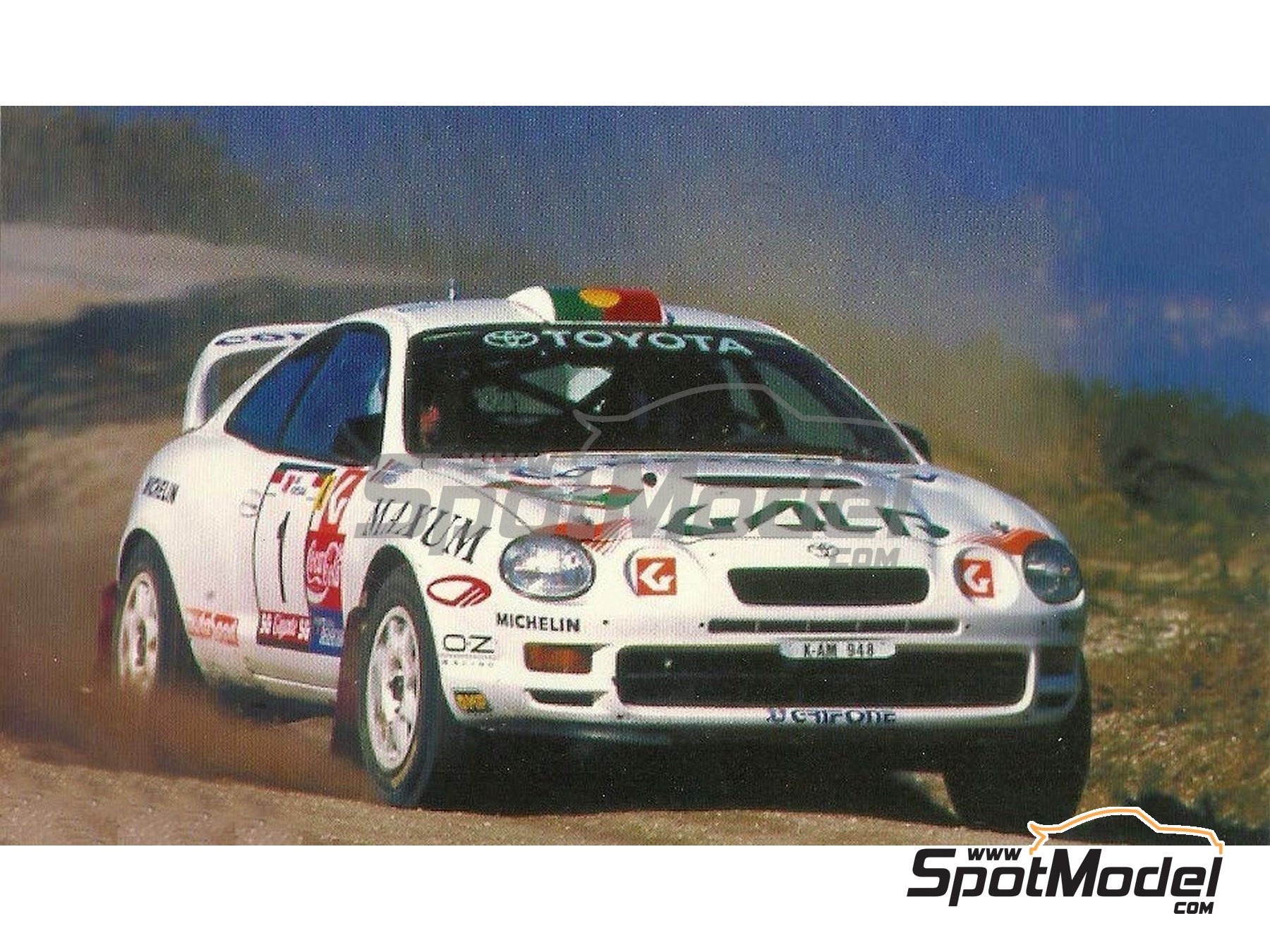 Toyota Celica GT-Four ST205 sponsored by Galp - TAP Portugal Rallye 1996.  Marking / livery in 1/24 scale, designed by Jorge Pinho and manufactured by